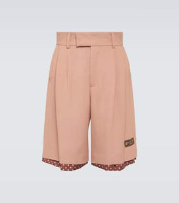 Layered polka-dot high-rise shorts
