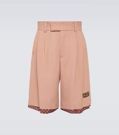 Layered polka-dot high-rise shorts