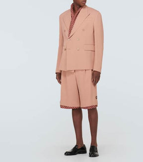 Layered polka-dot high-rise shorts