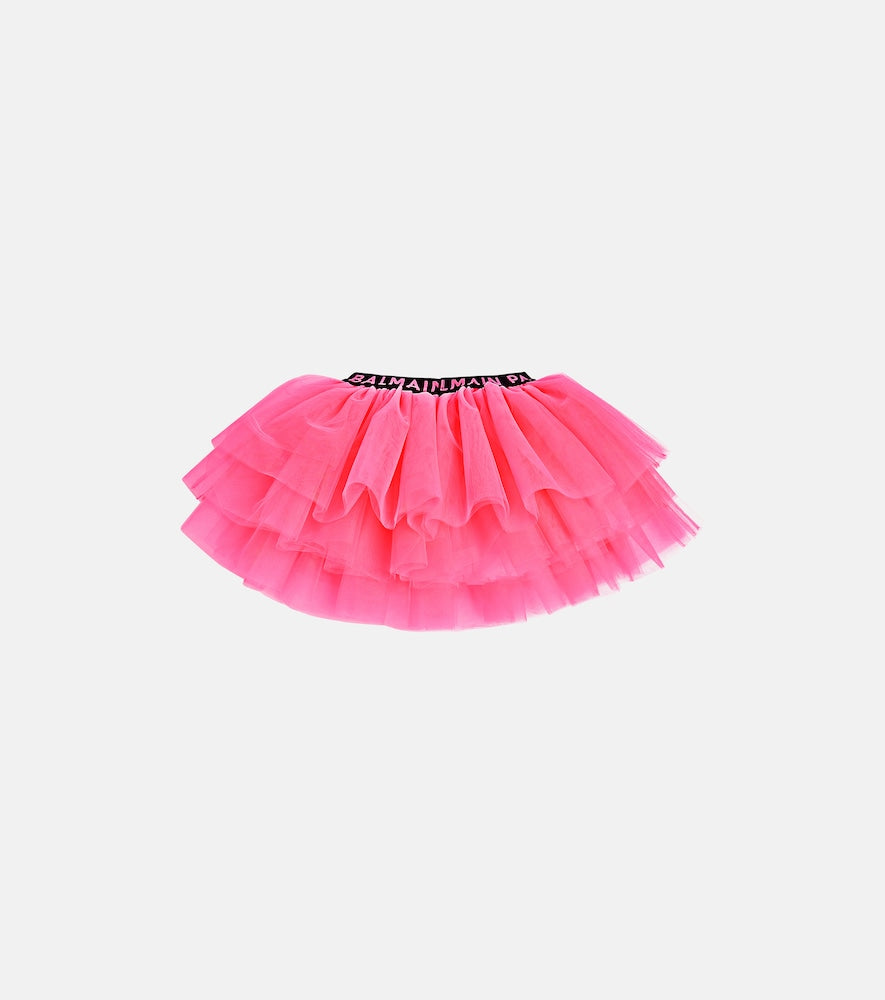 Logo tulle skirt