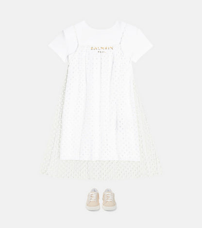 Polka-dot cotton jersey dress