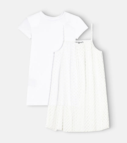 Polka-dot cotton jersey dress