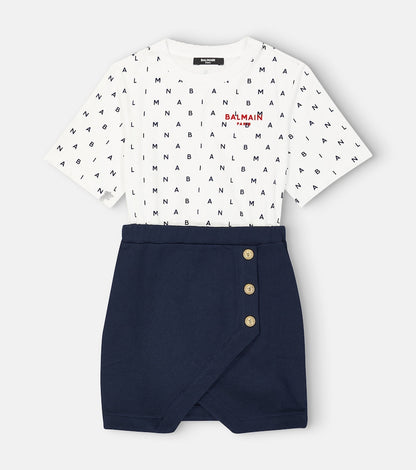 Logo cotton jersey dress