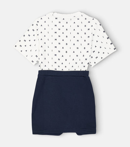 Logo cotton jersey dress
