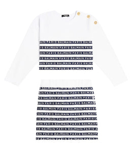 Striped cotton sweatshirt and skirt set