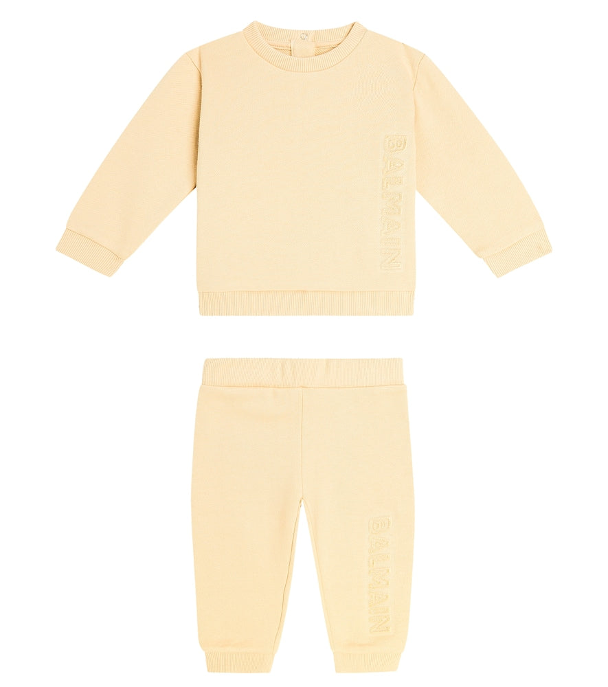 Baby cotton sweatshirt and sweatpants set