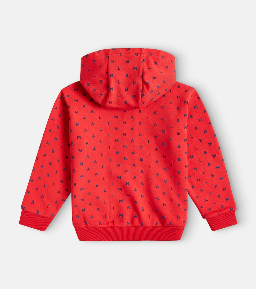 Logo cotton zip-up hoodie