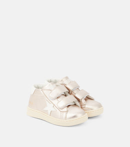 Baby June metallic leather sneakers