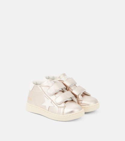 Baby June metallic leather sneakers