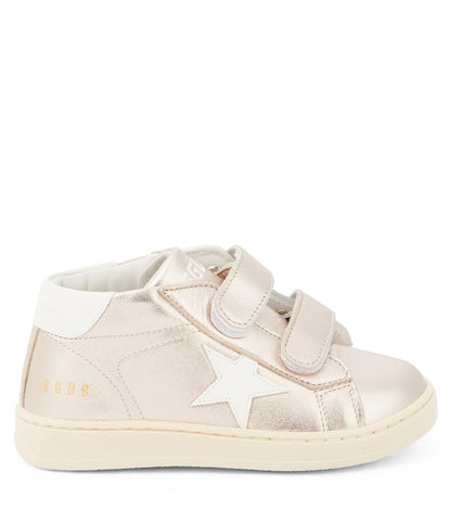 Baby June metallic leather sneakers