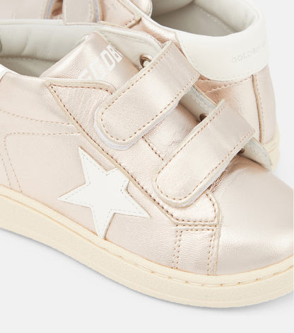 Baby June metallic leather sneakers