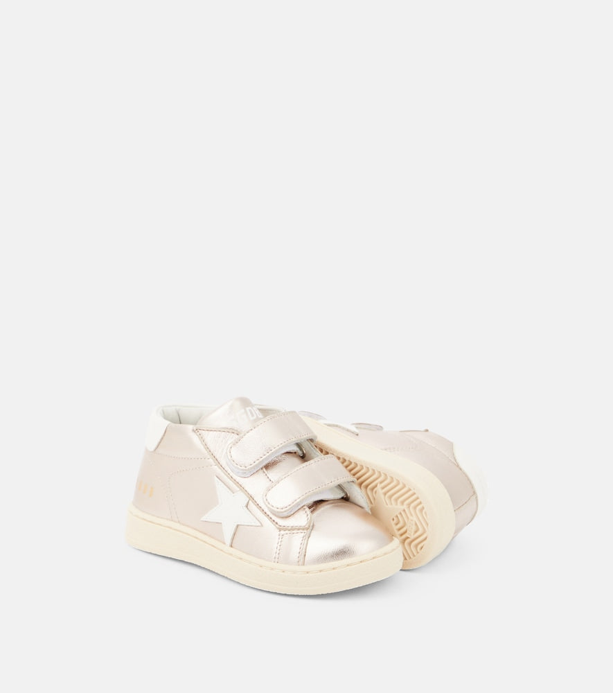 Baby June metallic leather sneakers