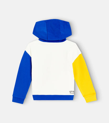 Printed cotton jersey hoodie
