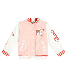 Appliqué embroidered varsity jacket