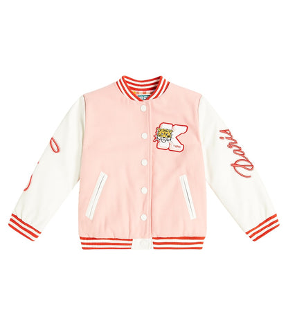 Appliqué embroidered varsity jacket