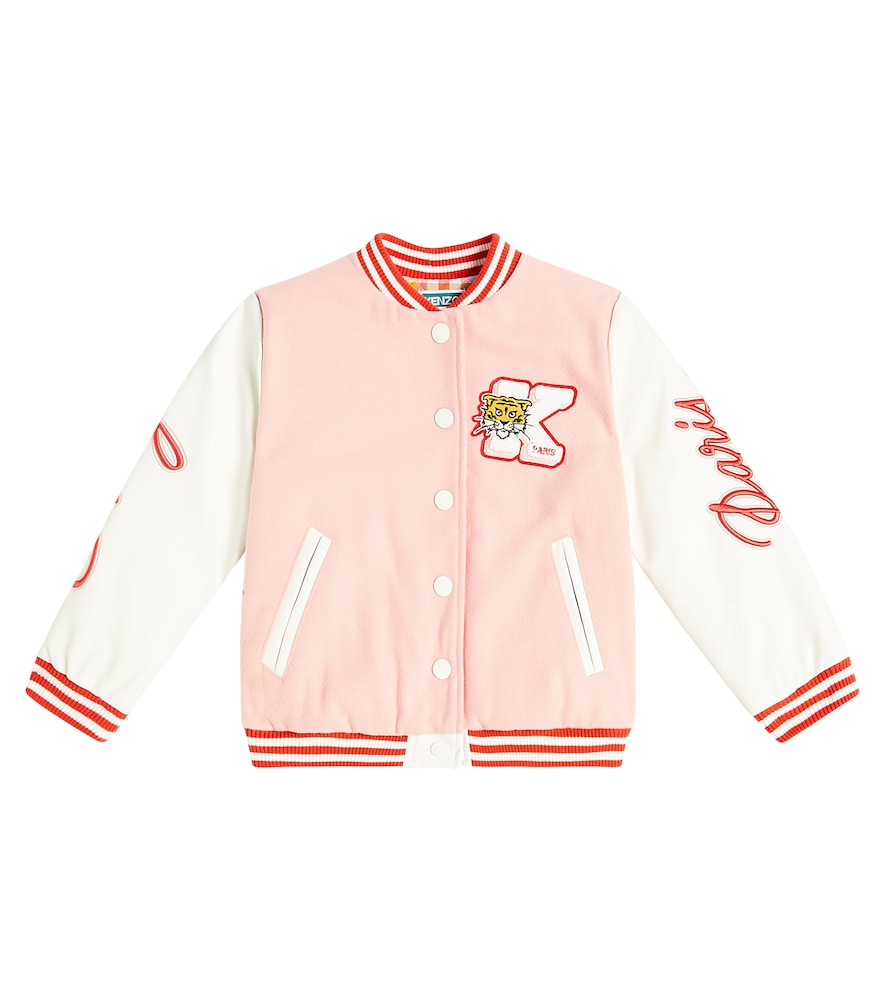 Appliqué embroidered varsity jacket