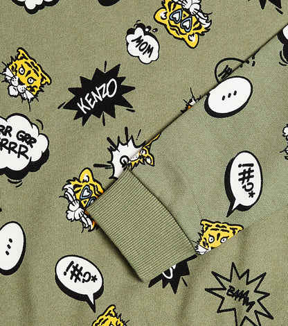 Printed cotton-blend jersey sweatshirt