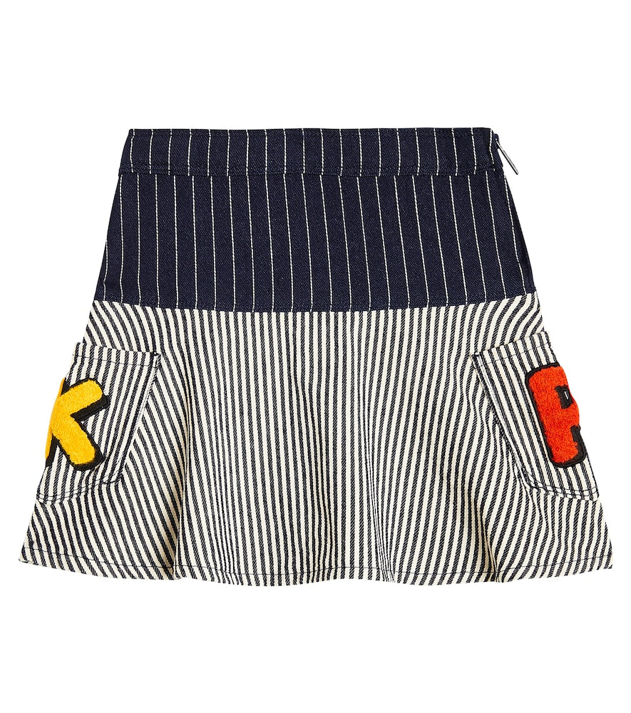 Striped cotton skirt