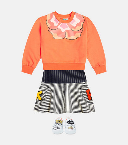 Printed cotton-blend jersey sweatshirt