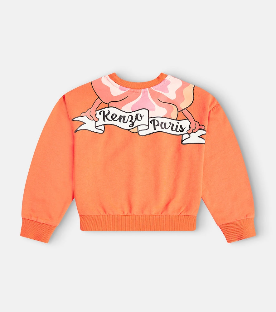 Printed cotton-blend jersey sweatshirt