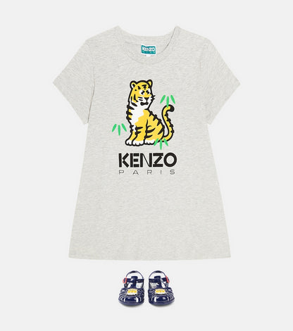 Printed cotton jersey T-shirt dress