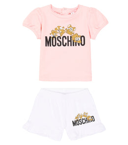 Baby cotton-blend T-shirt and shorts set