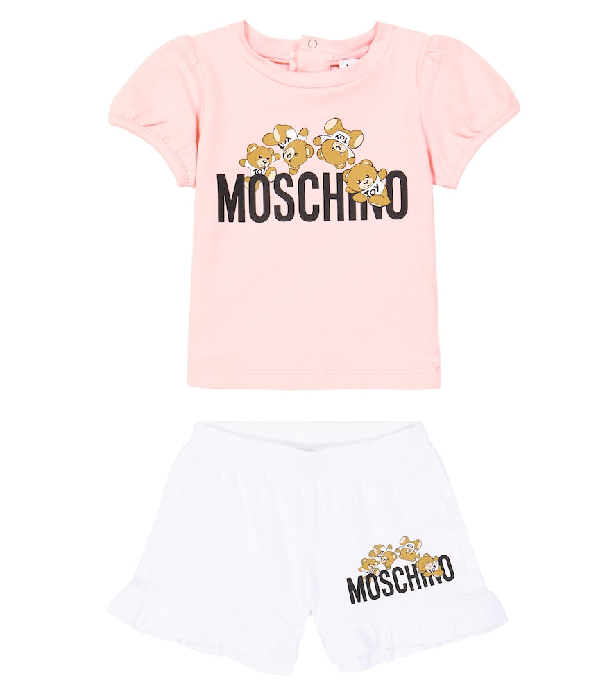 Baby cotton-blend T-shirt and shorts set