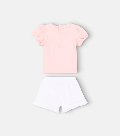 Baby cotton-blend T-shirt and shorts set