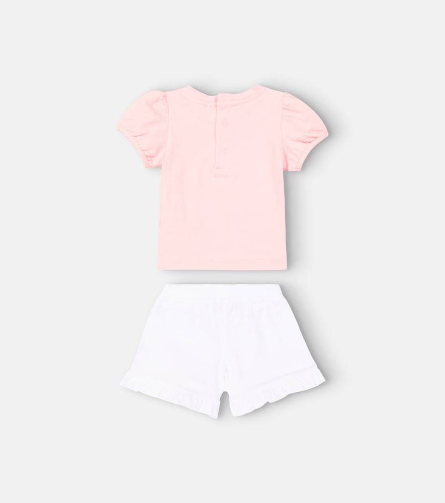Baby cotton-blend T-shirt and shorts set