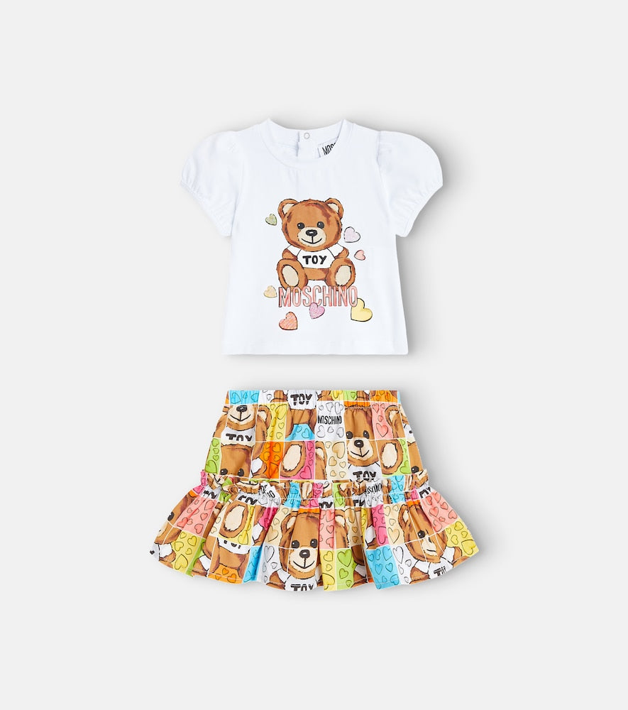 Baby printed cotton T-shirt and skirt set