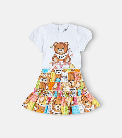 Baby printed cotton T-shirt and skirt set
