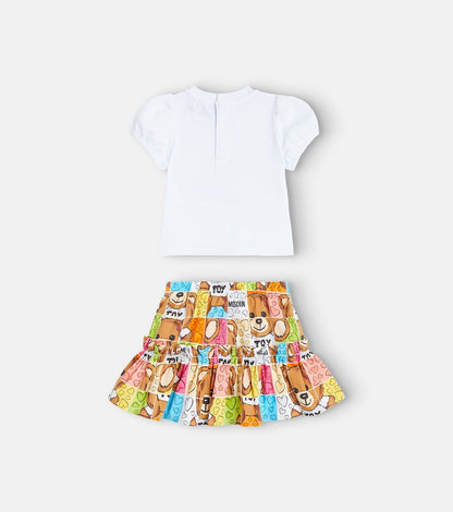 Baby printed cotton T-shirt and skirt set