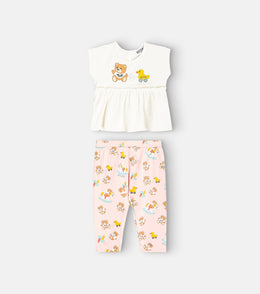 Baby printed jersey T-shirt and leggings set