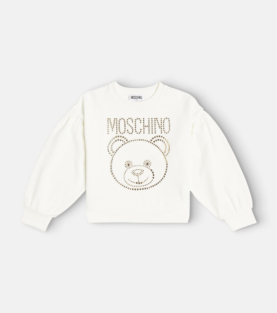 Embellished cotton-blend sweatshirt