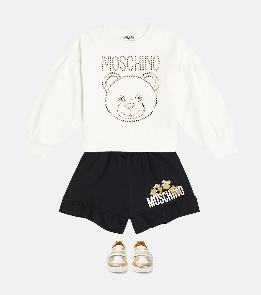 Embellished cotton-blend sweatshirt