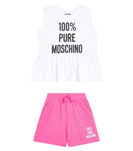 Cotton jersey top and shorts set