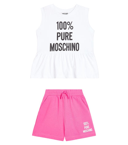 Cotton jersey top and shorts set
