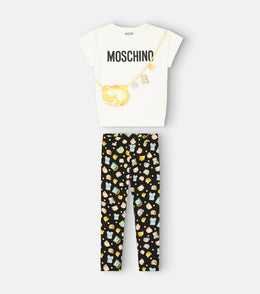Printed cotton T-shirt and leggings set