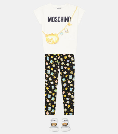 Printed cotton T-shirt and leggings set