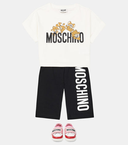Cotton-blend T-shirt and shorts set