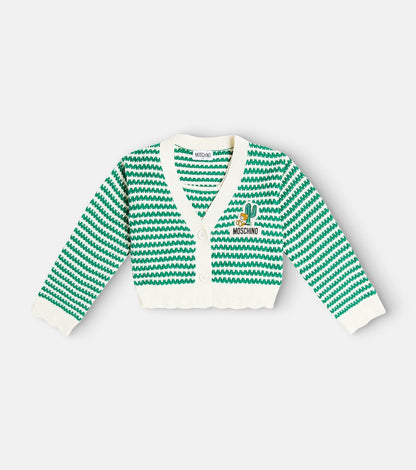 Striped cotton top and cardigan set