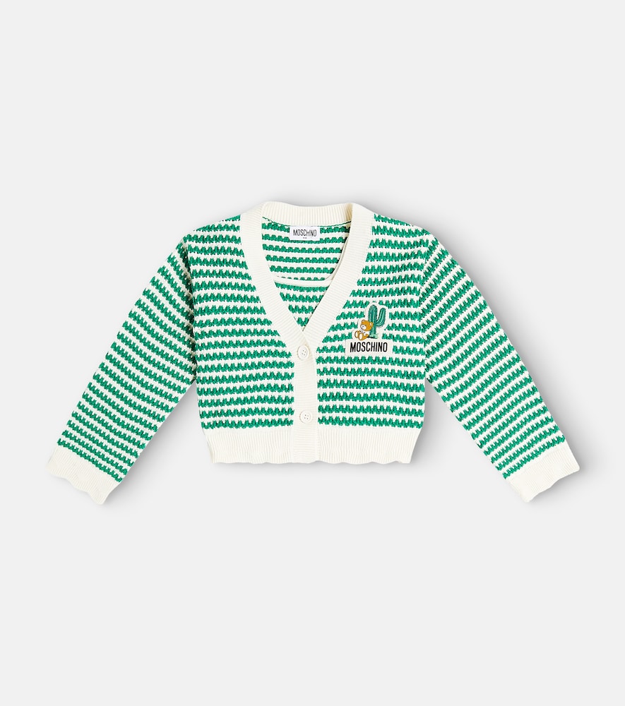Striped cotton top and cardigan set