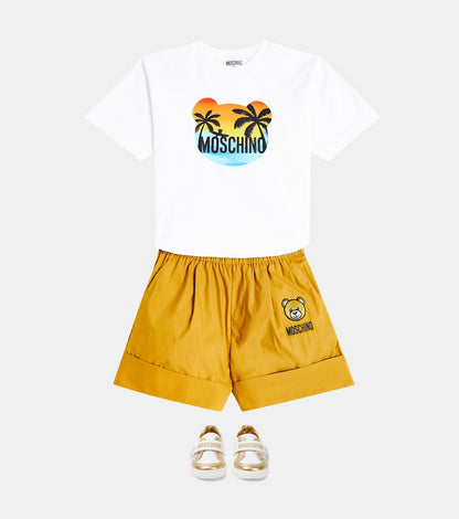 Teddy Bear high-rise cotton shorts