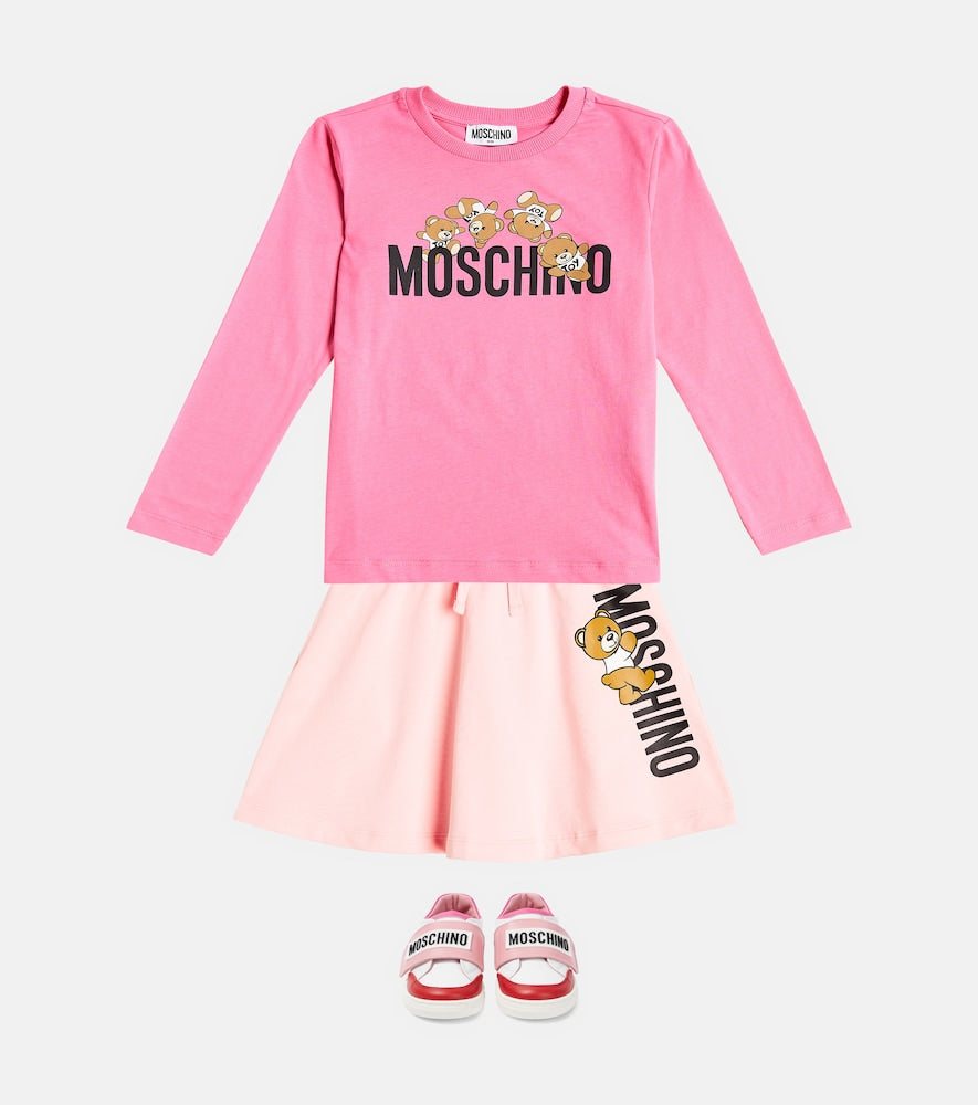 Logo cotton-blend skirt