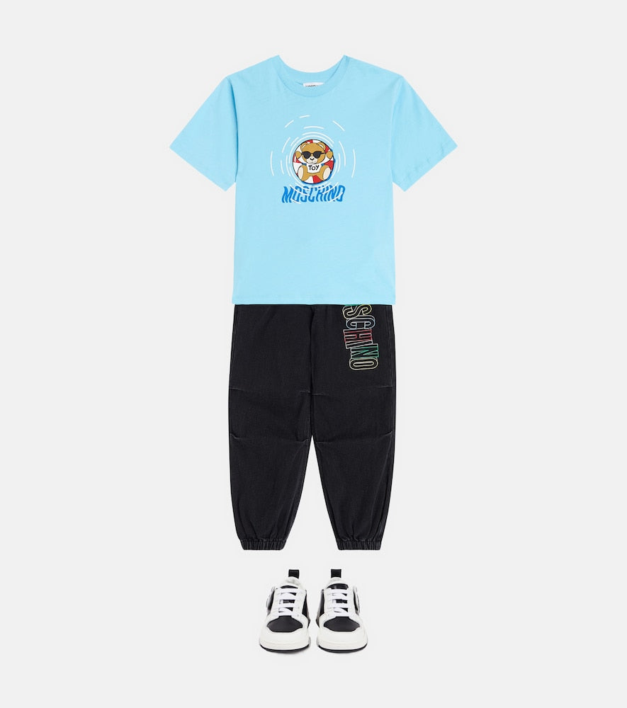 Logo printed jeans