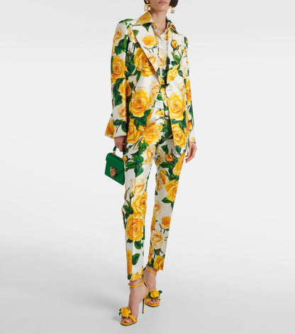 Dolce&Gabbana Turlington floral silk-blend jacket