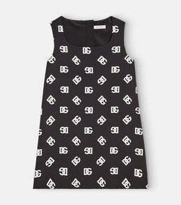 Logo silk-blend dress