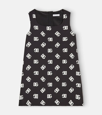 Logo silk-blend dress
