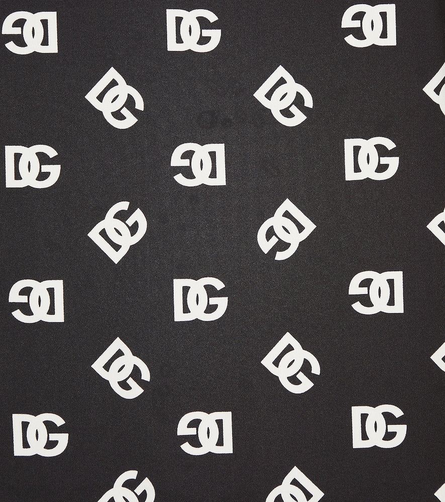 Logo silk-blend dress