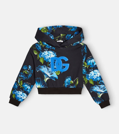 DG floral cotton jersey hoodie